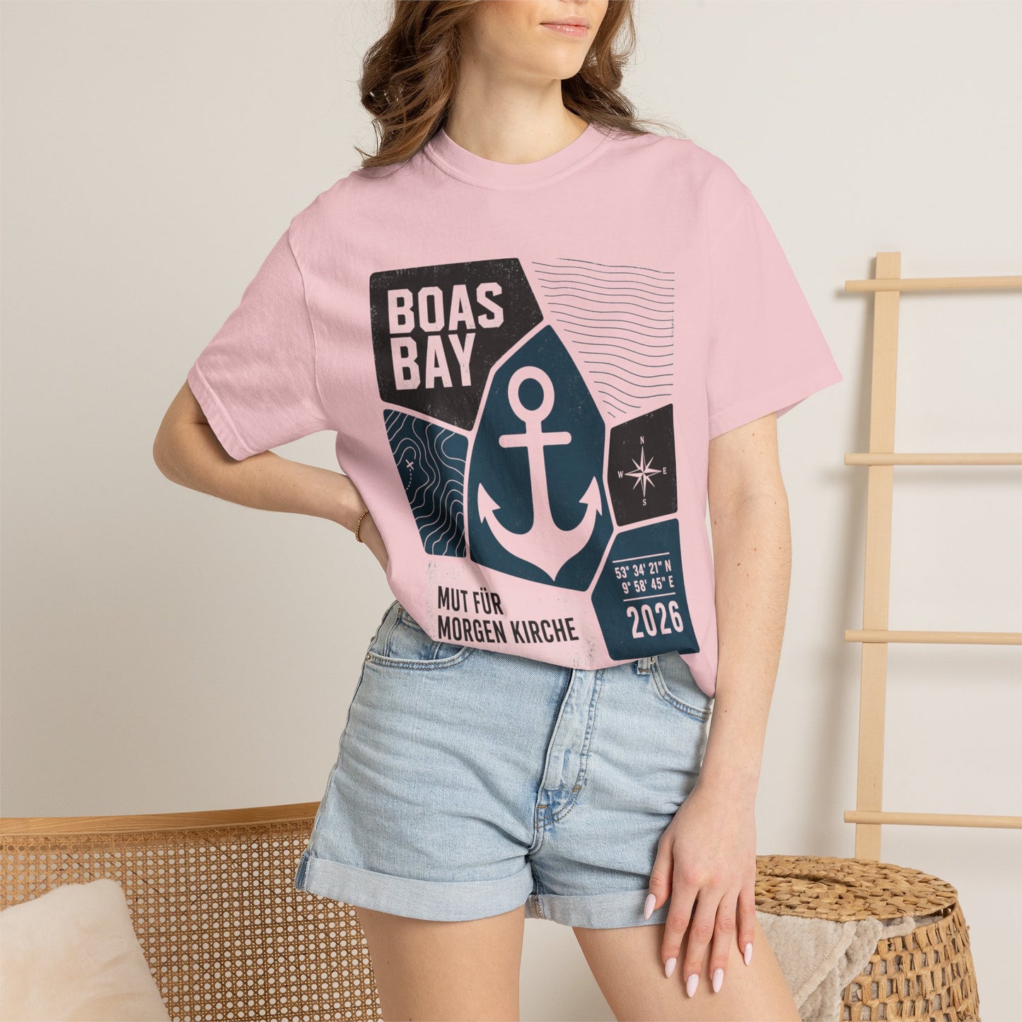 BoasBay T-Shirt „Mut für Morgen“ – Maritimes Anker Design