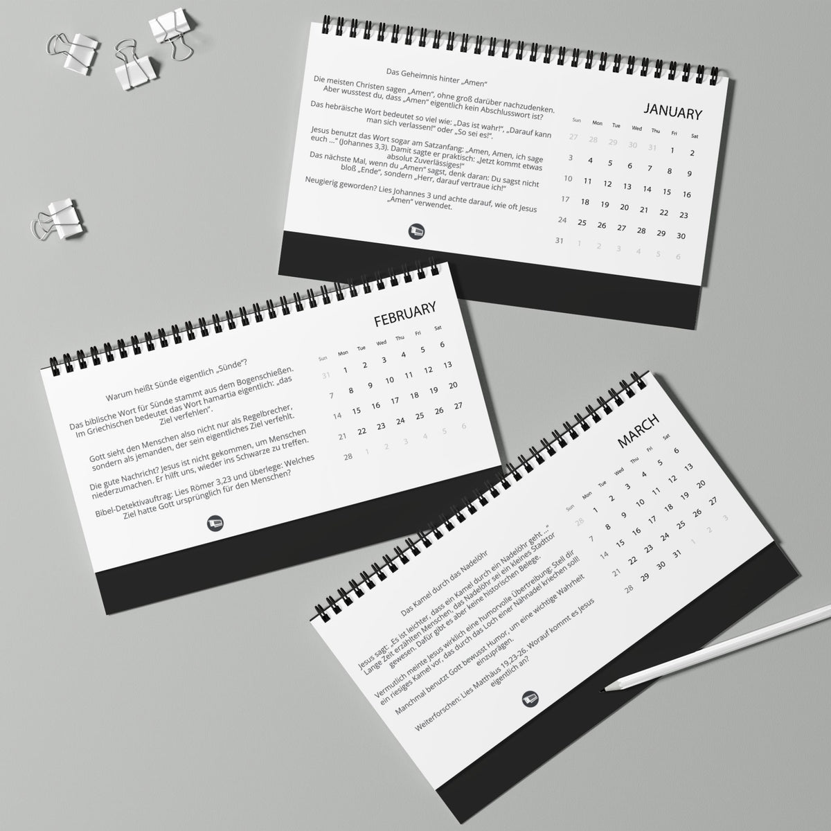 Bibelgeheimnisse entdecken – Tischkalender 2027 mit monatlichen Impulsandachten