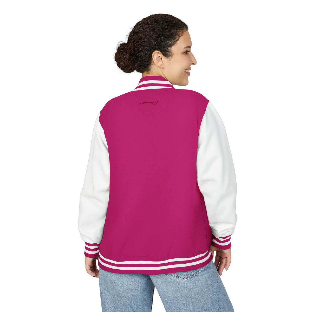 Letterman Jacket - Pink White Retro Varsity Style