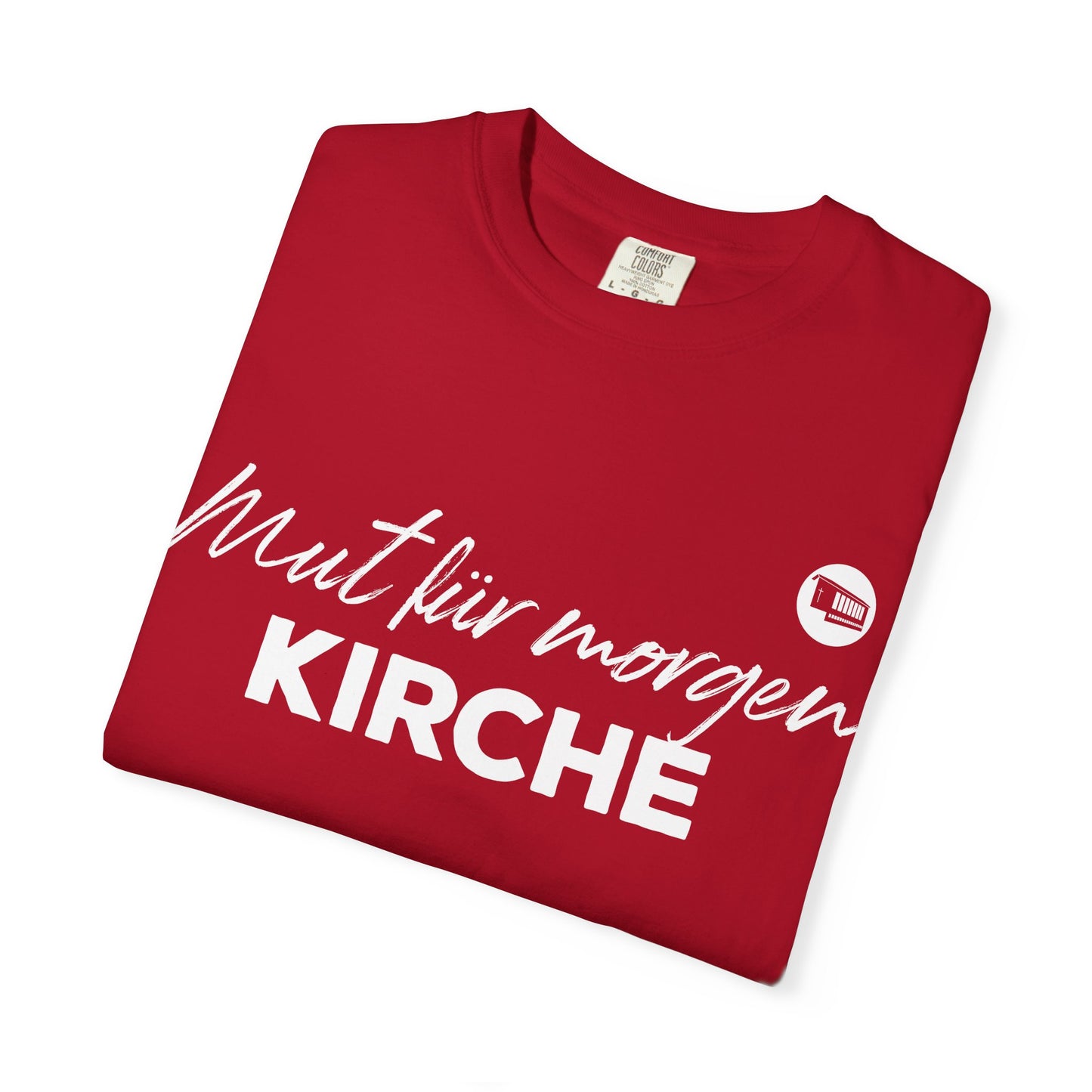 T-Shirt „Mut für morgen Kirche“ – christliches Statement-Shirt für Hoffnung und Gemeinschaft