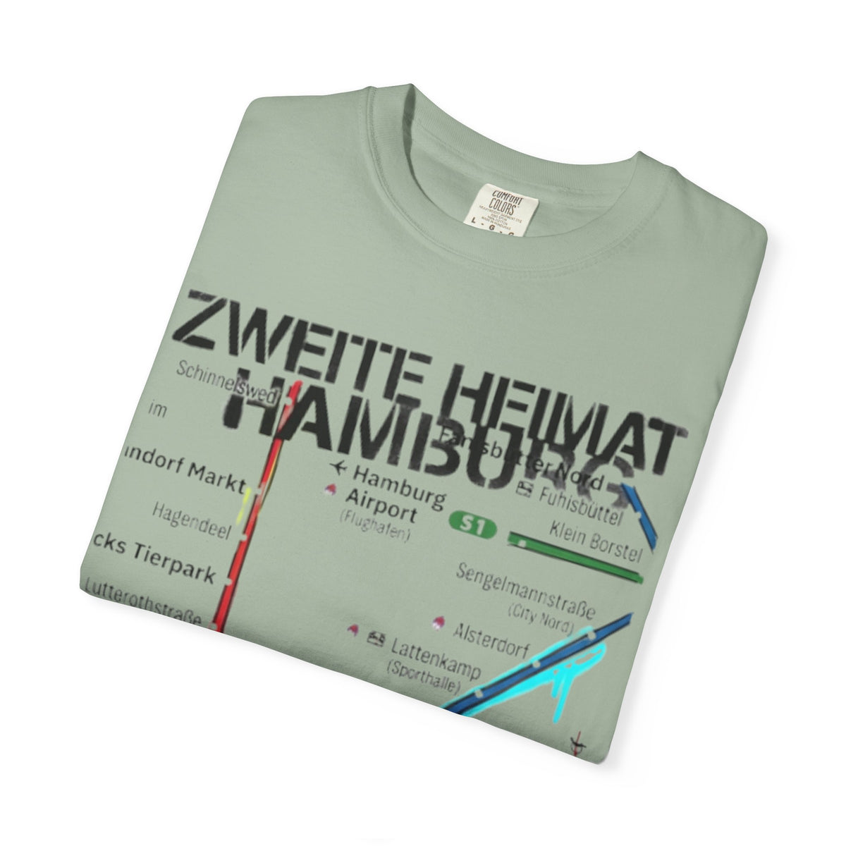Zweite Heimat Hamburg Map T-Shirt — Stylized City Transit Map Tee