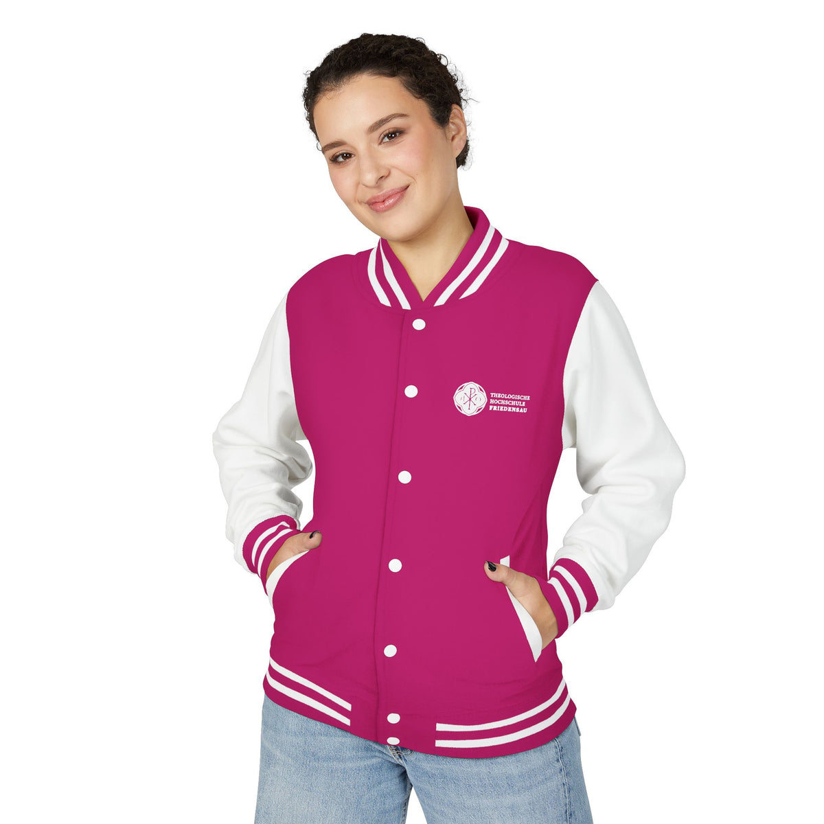 Letterman Jacket - Pink White Retro Varsity Style