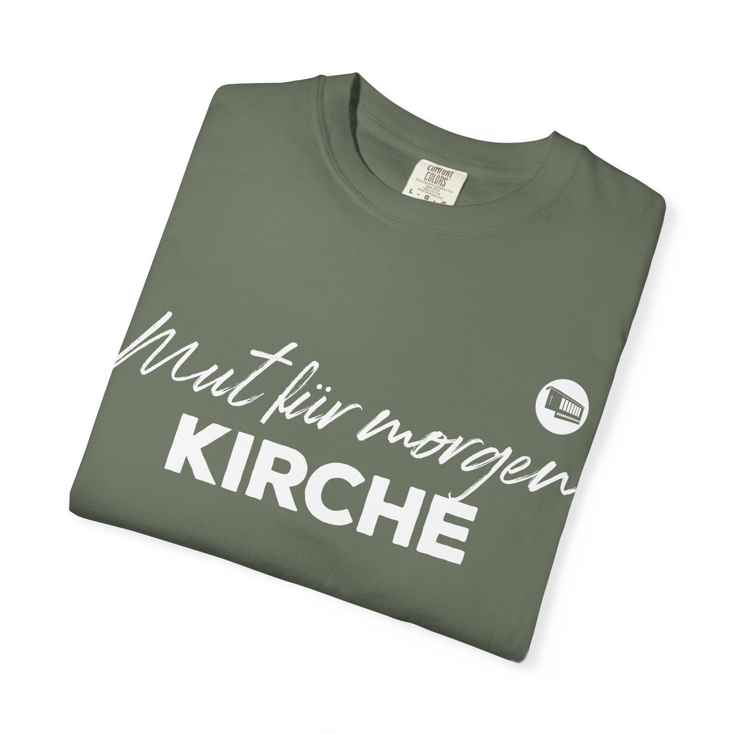 T-Shirt „Mut für morgen Kirche“ – christliches Statement-Shirt für Hoffnung und Gemeinschaft