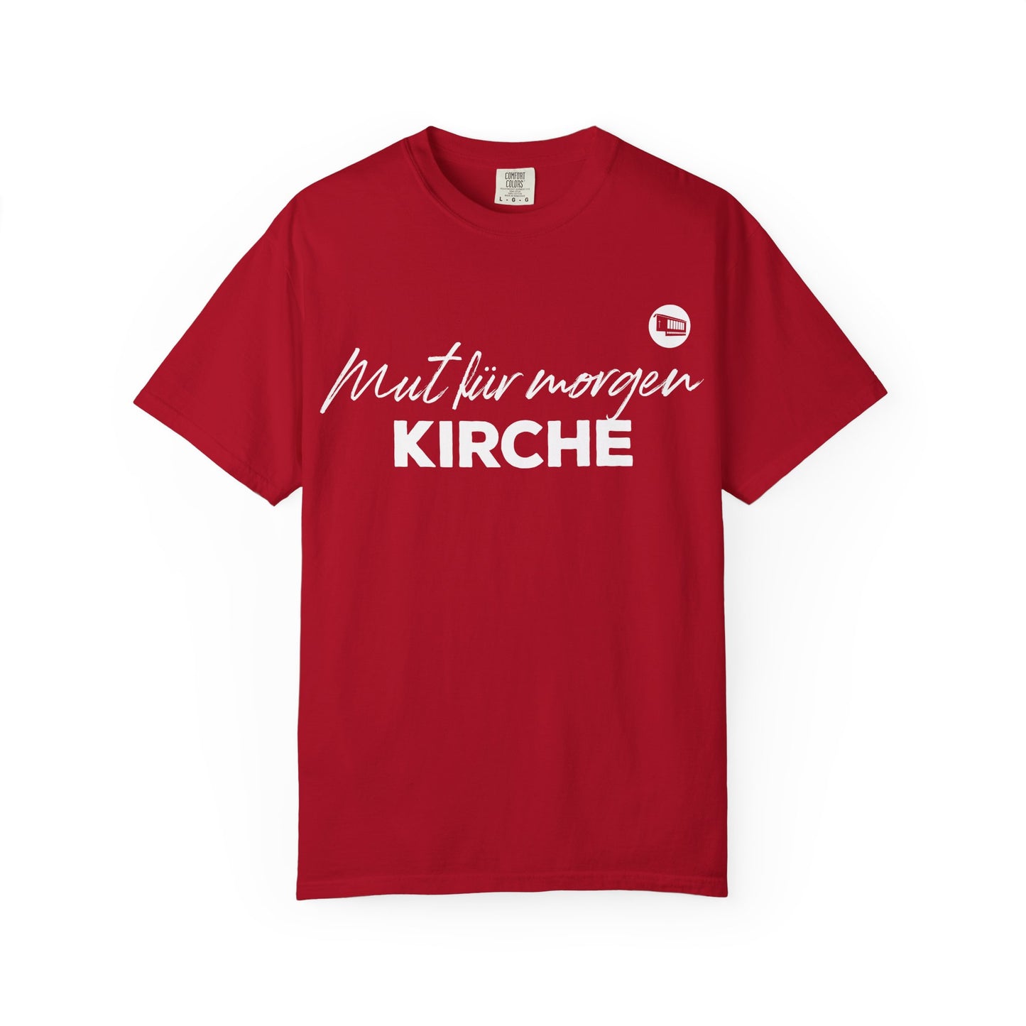 T-Shirt „Mut für morgen Kirche“ – christliches Statement-Shirt für Hoffnung und Gemeinschaft