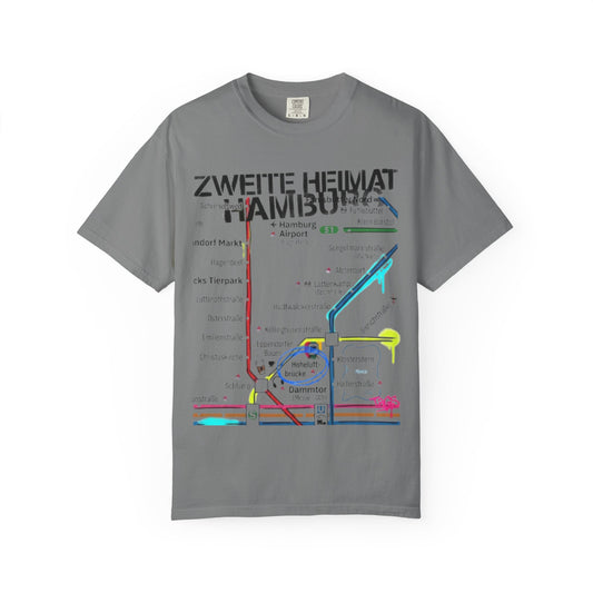 Zweite Heimat Hamburg Map T-Shirt — Stylized City Transit Map Tee