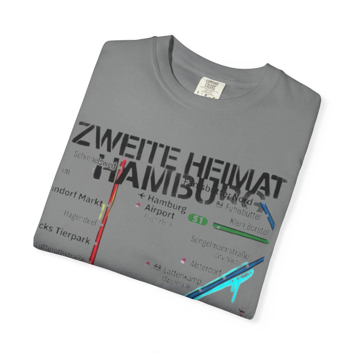 Zweite Heimat Hamburg Map T-Shirt — Stylized City Transit Map Tee