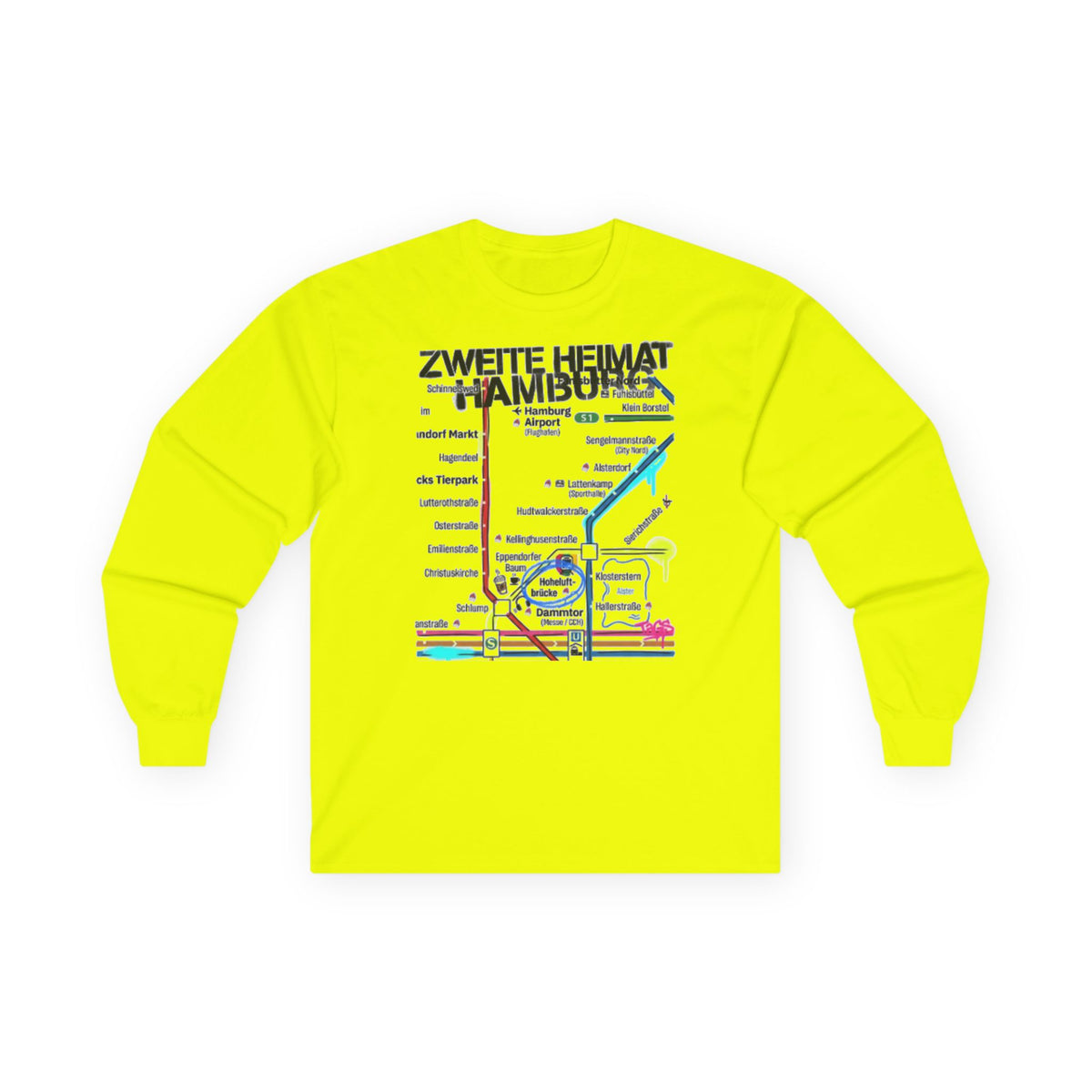 Hamburg Metro Map Tee – „Zweite Heimat Hamburg“