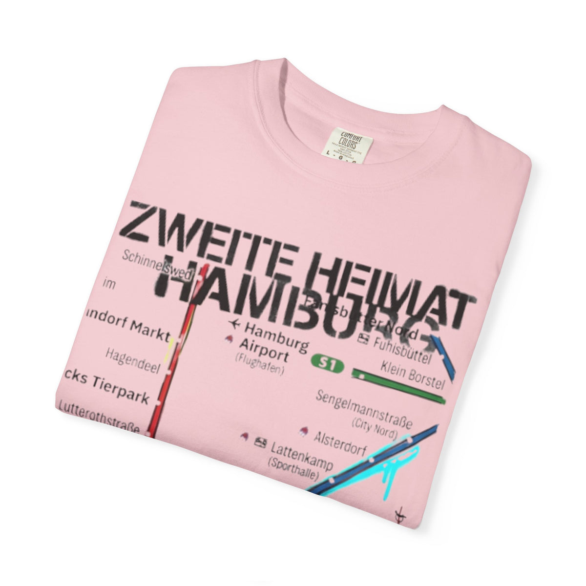 Zweite Heimat Hamburg Map T-Shirt — Stylized City Transit Map Tee