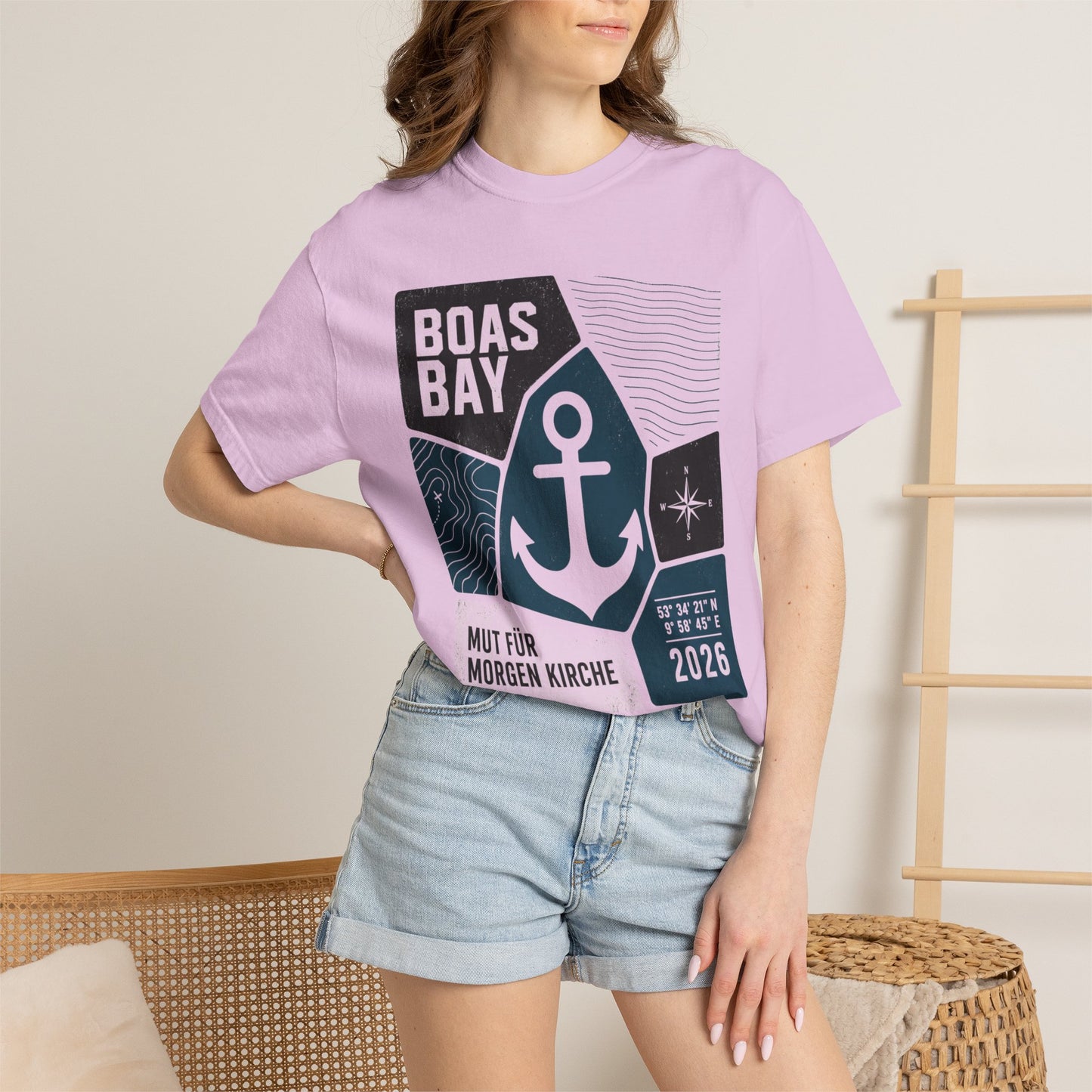 BoasBay T-Shirt „Mut für Morgen“ – Maritimes Anker Design