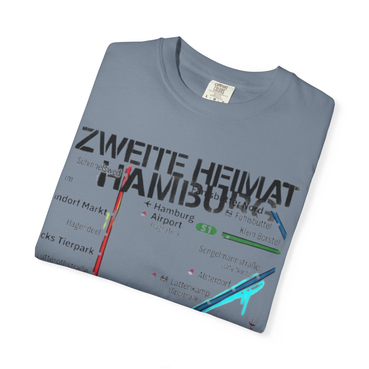 Zweite Heimat Hamburg Map T-Shirt — Stylized City Transit Map Tee