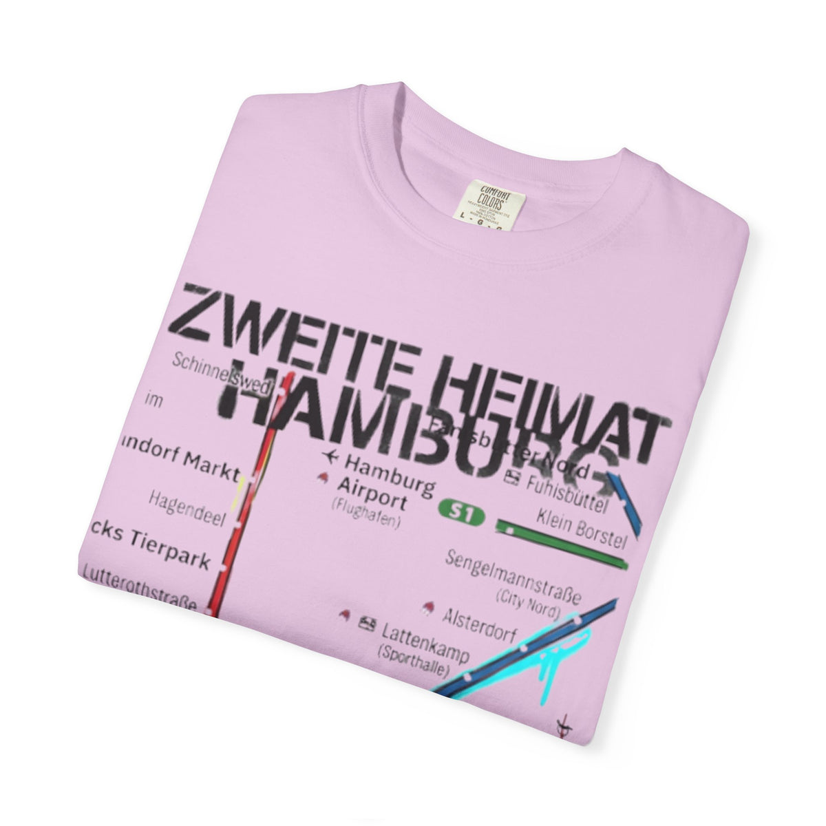 Zweite Heimat Hamburg Map T-Shirt — Stylized City Transit Map Tee