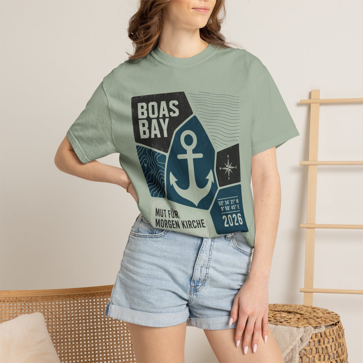 BoasBay T-Shirt „Mut für Morgen“ – Maritimes Anker Design