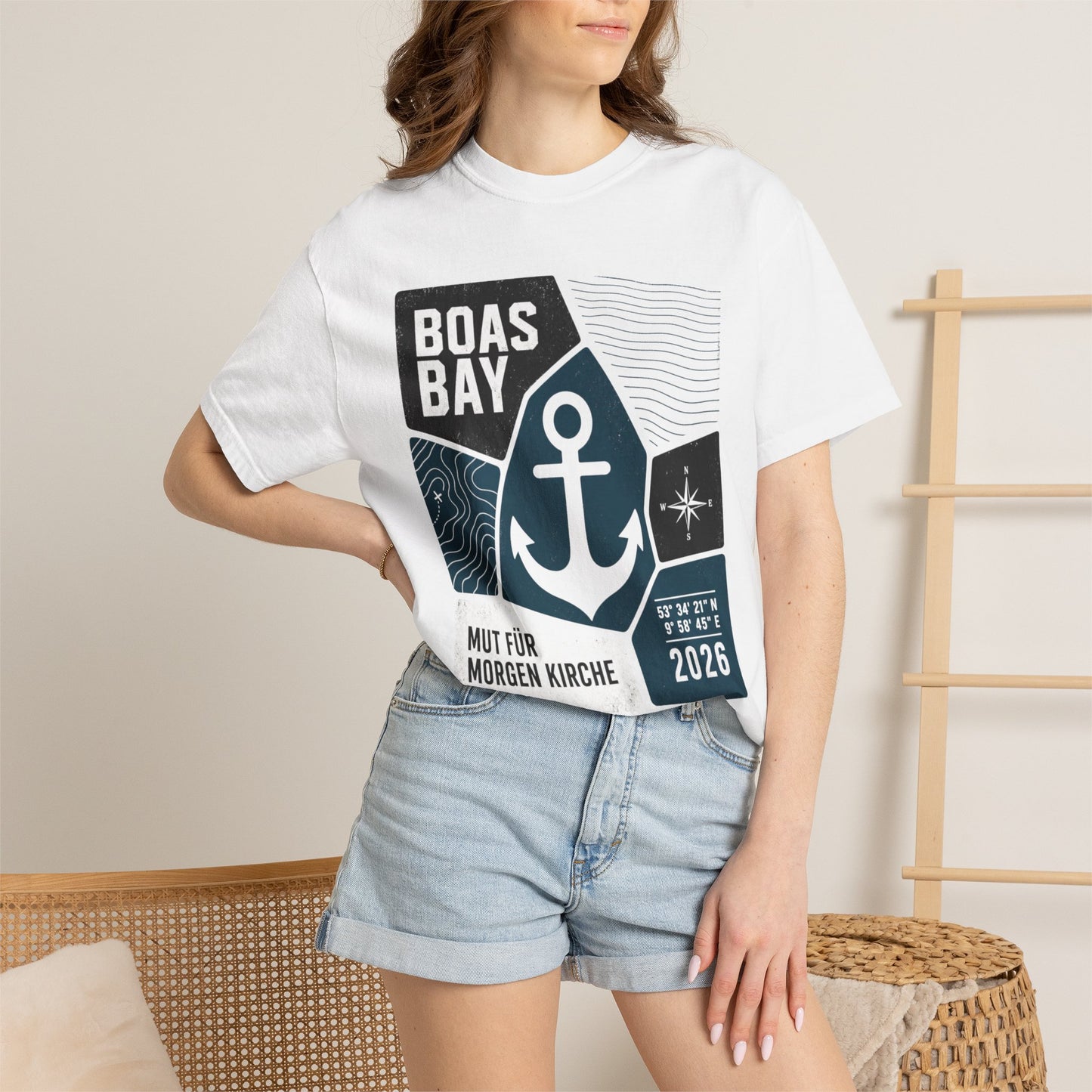 BoasBay T-Shirt „Mut für Morgen“ – Maritimes Anker Design