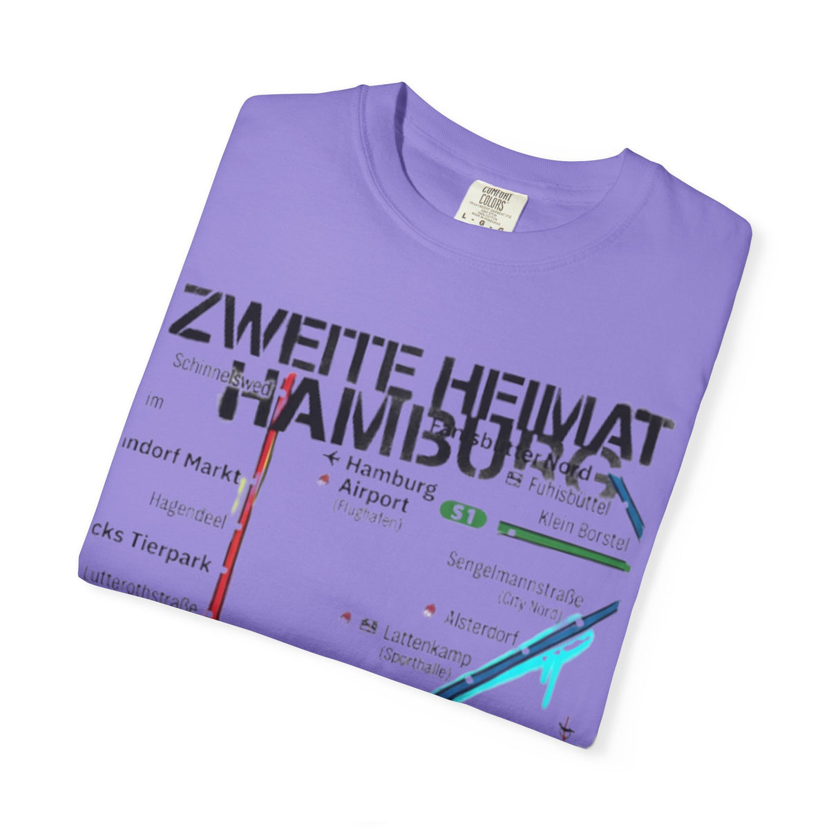 Zweite Heimat Hamburg Map T-Shirt — Stylized City Transit Map Tee