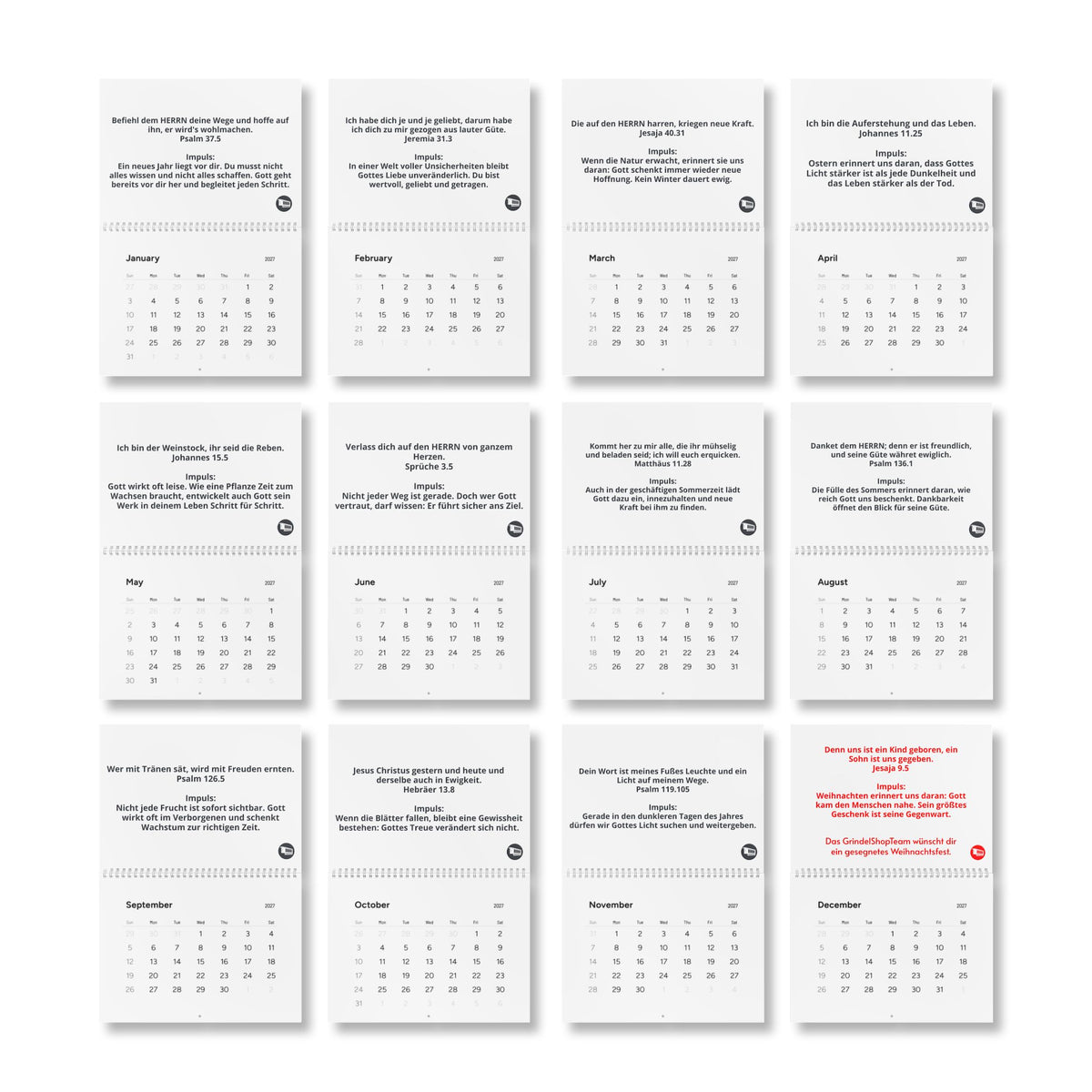 GrindelWandkalender 2027 – Mit Gottes Wort durch das Jahr.