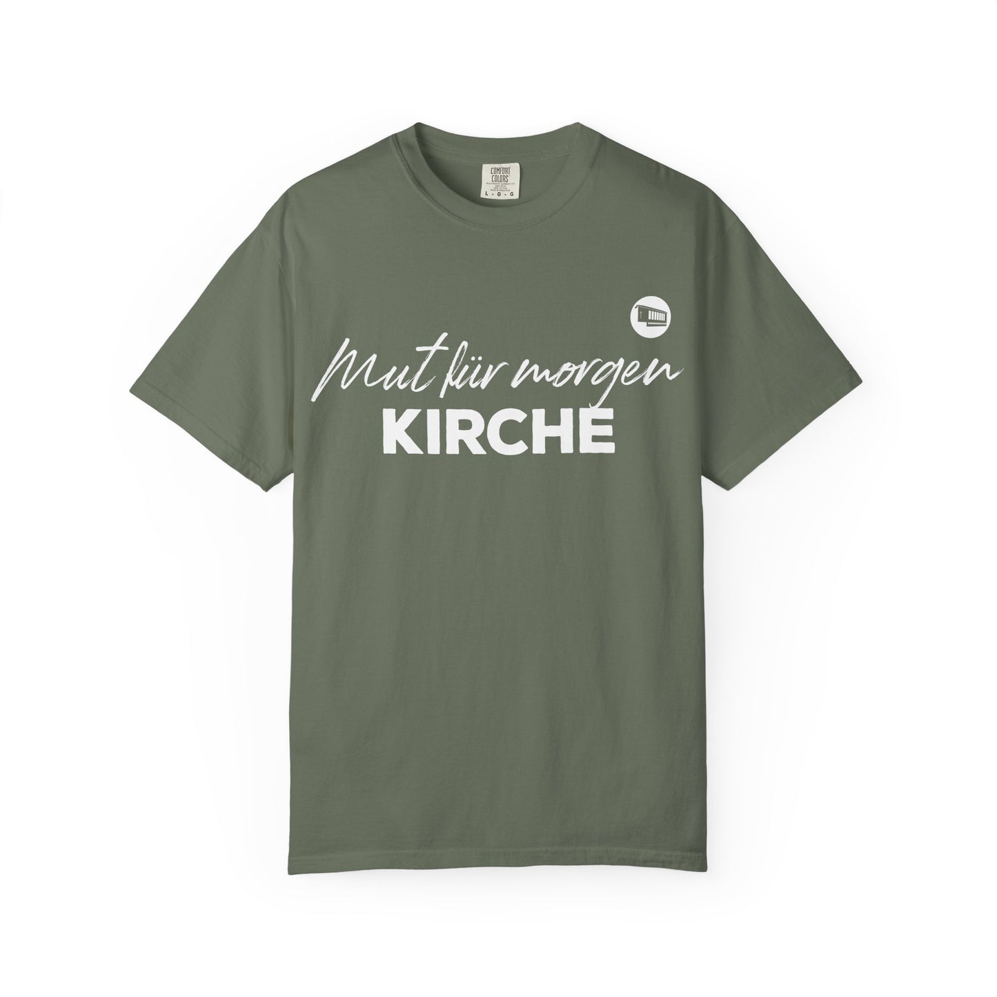 T-Shirt „Mut für morgen Kirche“ – christliches Statement-Shirt für Hoffnung und Gemeinschaft