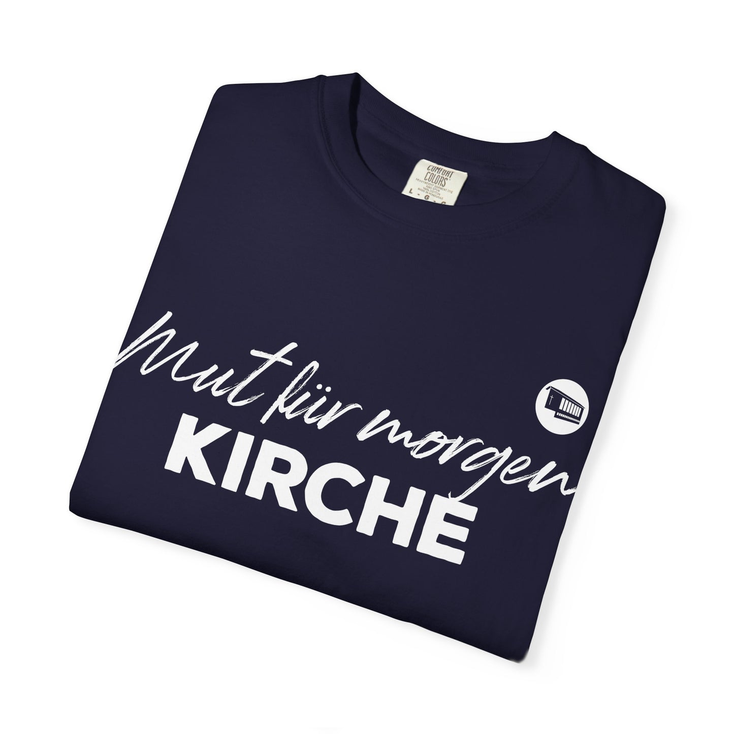 T-Shirt „Mut für morgen Kirche“ – christliches Statement-Shirt für Hoffnung und Gemeinschaft