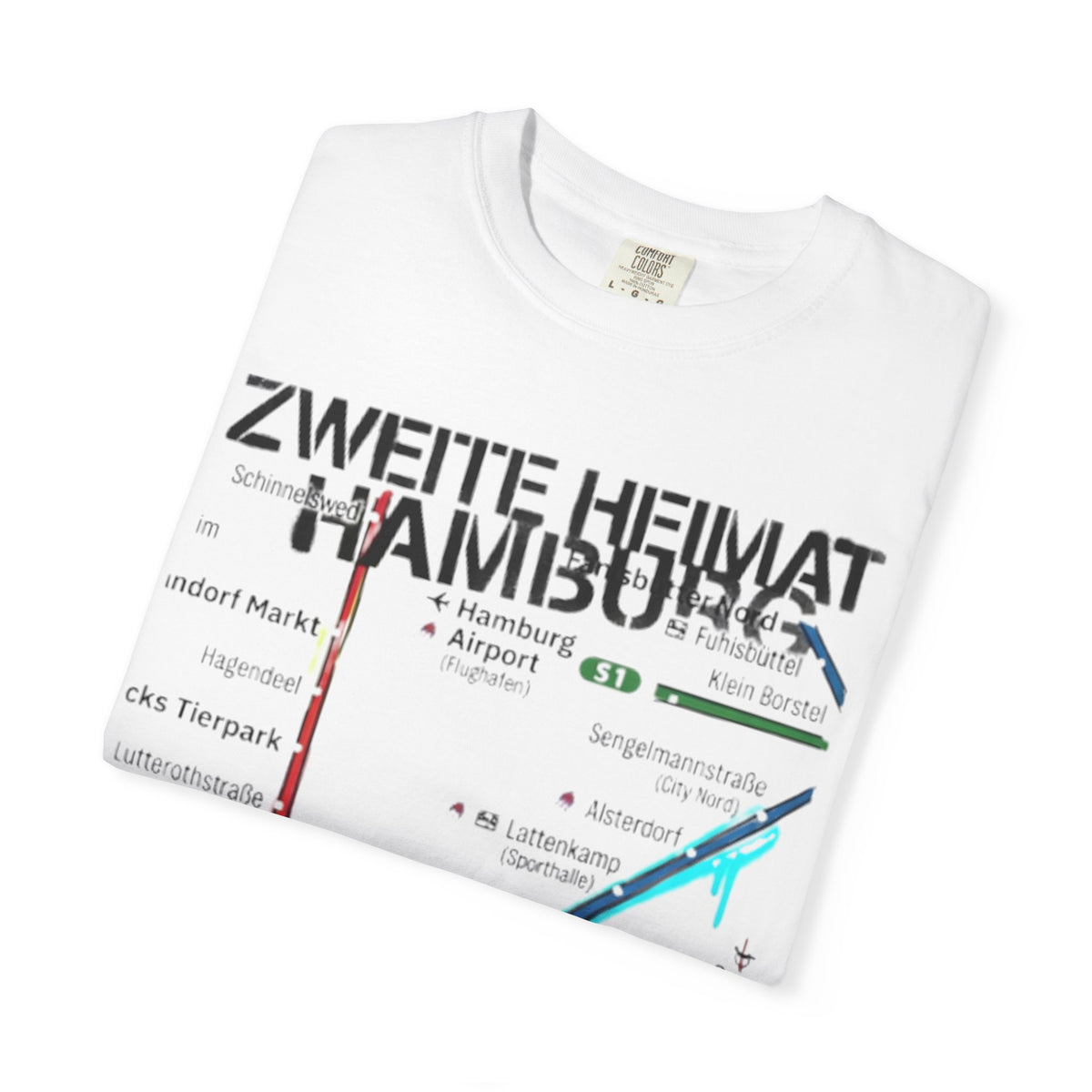 Hamburg Metro Map Tee – „Zweite Heimat Hamburg“