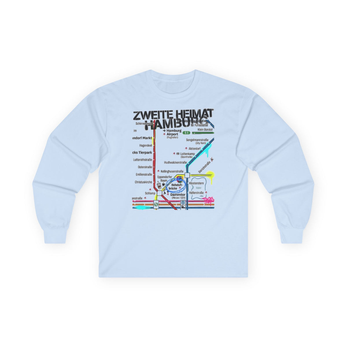 Hamburg Metro Map Tee – „Zweite Heimat Hamburg“