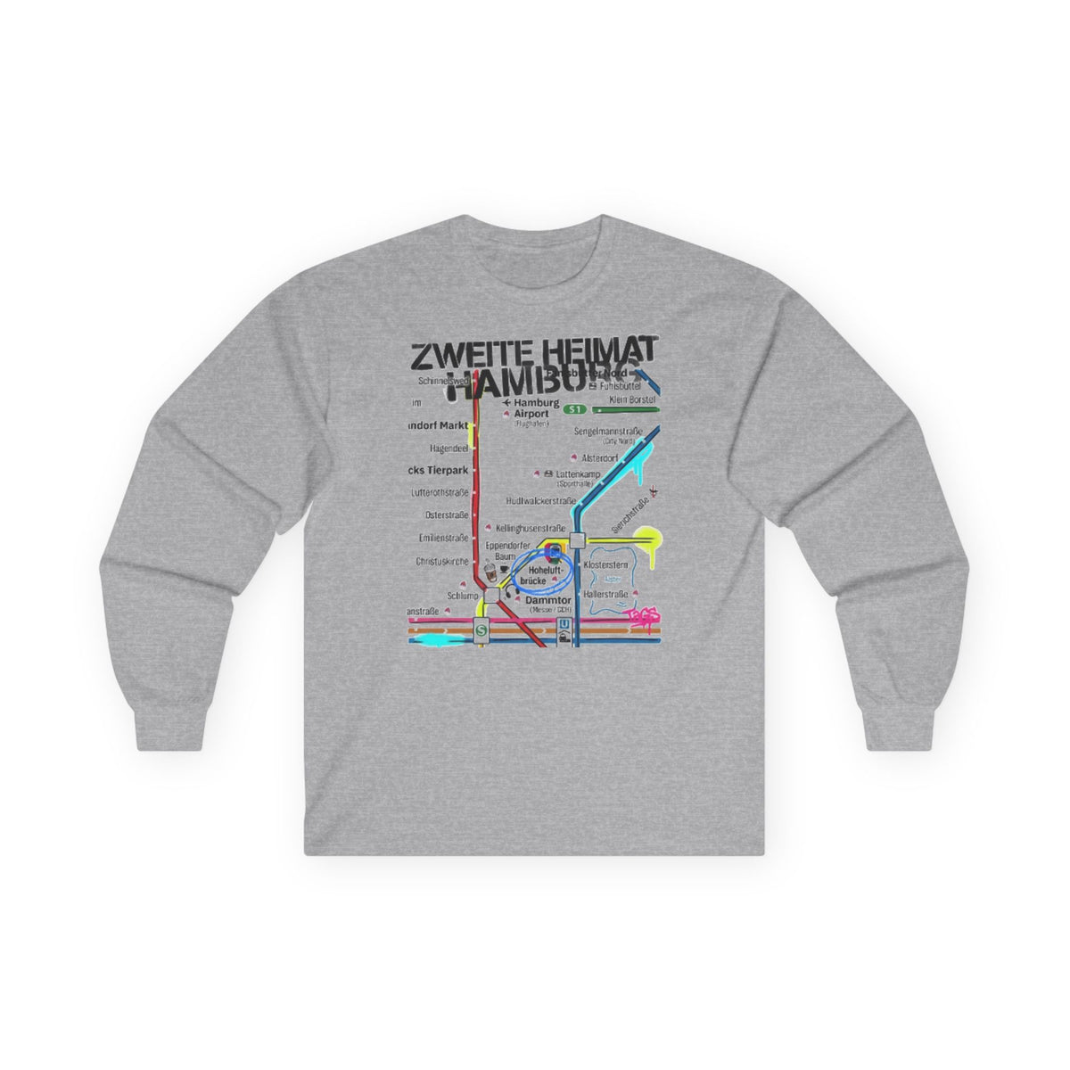 Hamburg Metro Map Tee – „Zweite Heimat Hamburg“