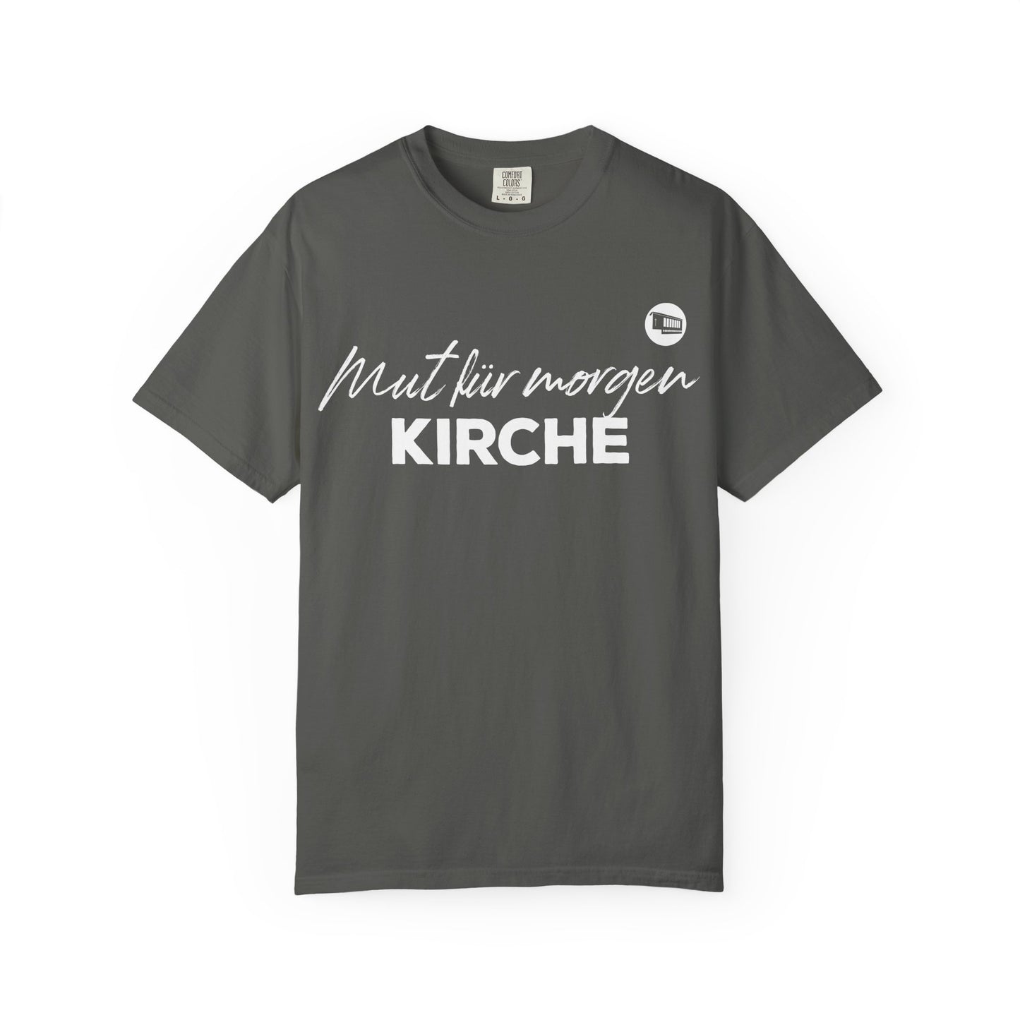 T-Shirt „Mut für morgen Kirche“ – christliches Statement-Shirt für Hoffnung und Gemeinschaft