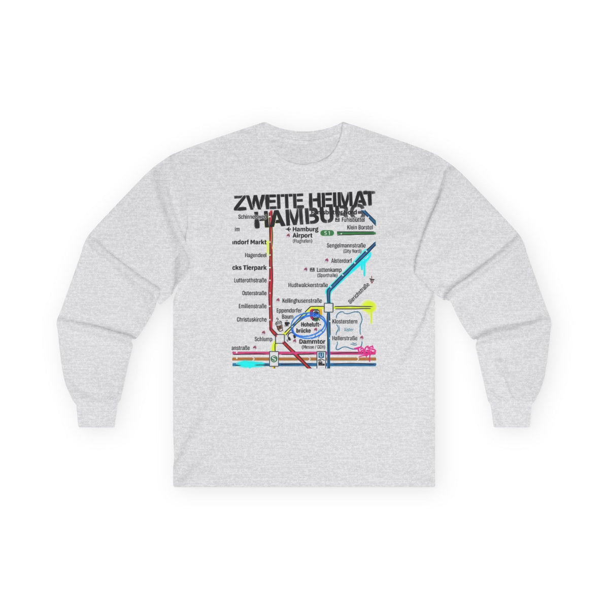 Hamburg Metro Map Tee – „Zweite Heimat Hamburg“