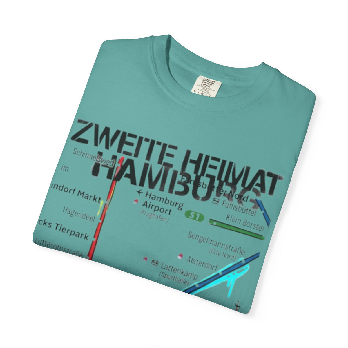 Zweite Heimat Hamburg Map T-Shirt — Stylized City Transit Map Tee