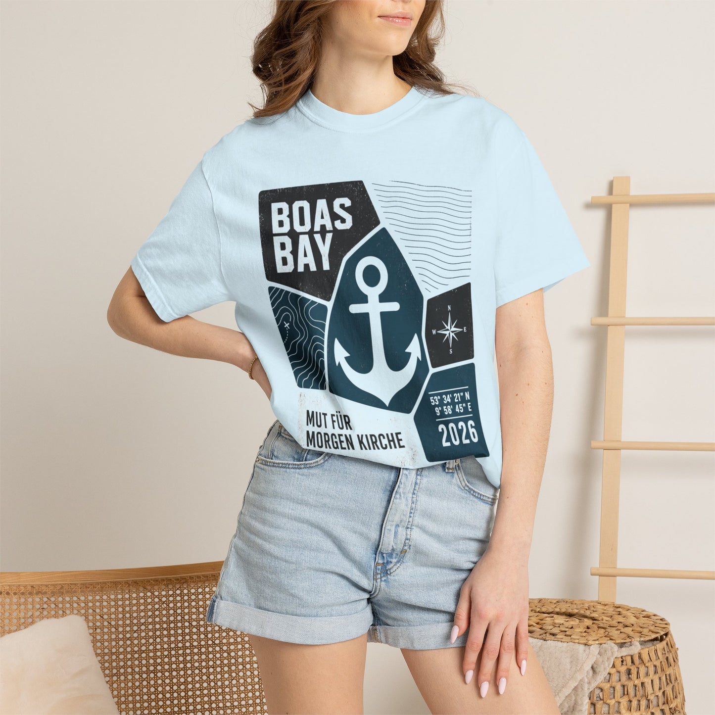 BoasBay T-Shirt „Mut für Morgen“ – Maritimes Anker Design
