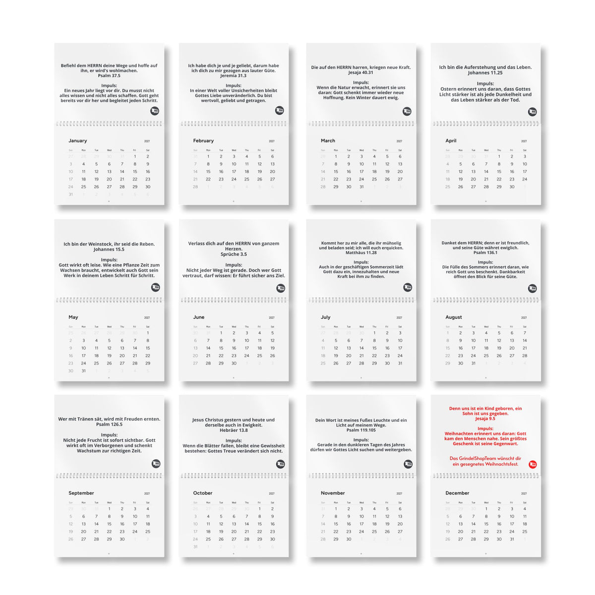 GrindelWandkalender 2027 – Mit Gottes Wort durch das Jahr.
