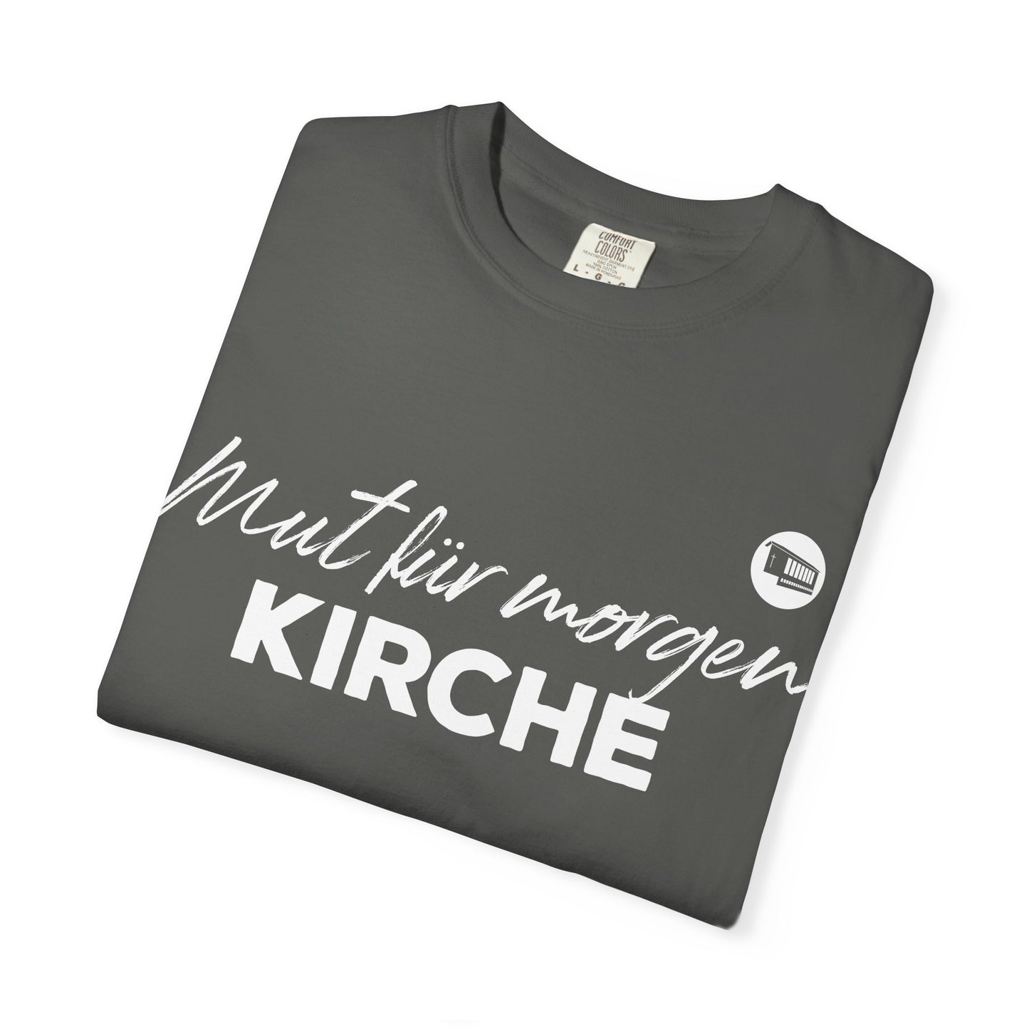T-Shirt „Mut für morgen Kirche“ – christliches Statement-Shirt für Hoffnung und Gemeinschaft