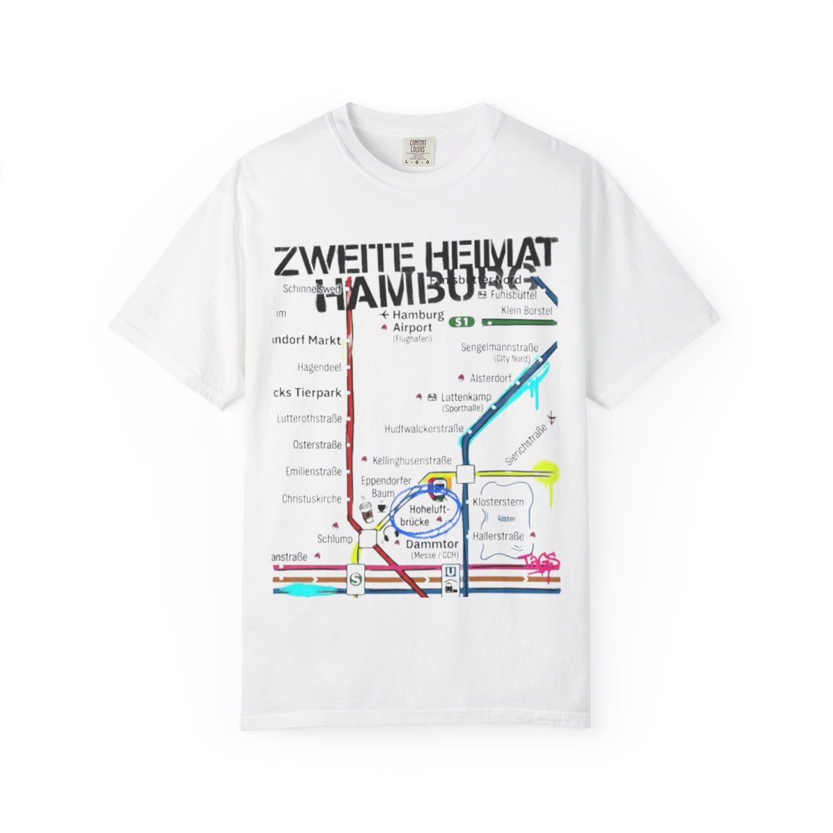 Hamburg Metro Map Tee – „Zweite Heimat Hamburg“